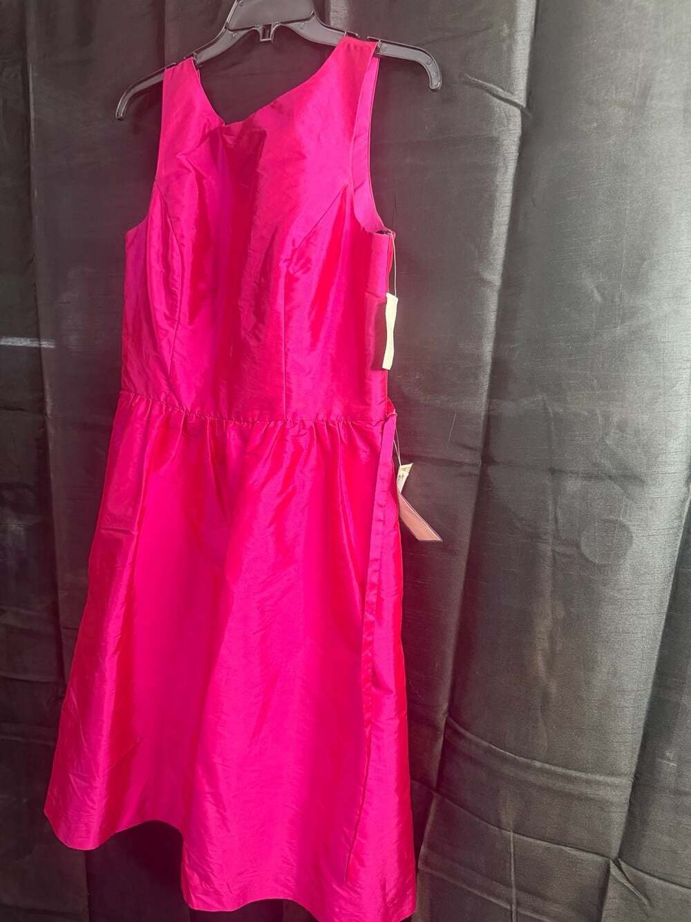 Alfred Sung ALFS-D490 Cerise Pink Sleeveless Taffeta Midi Dress Size 10